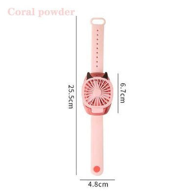 USB Fan Watches Portable Mini Watch Fan Handheld Silent Third Gear Speed Electric Personal Watch Cooling Fan for Travel Children - bankshayes40