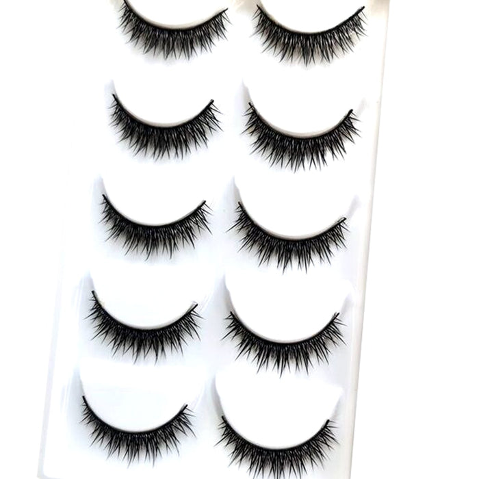 New Full 5 Pairs one box 3D Mink Hair False Eyelashes Natural Thick Long Eye Lashes Wispy Makeup Beauty Extension Tools H13 - bankshayes40