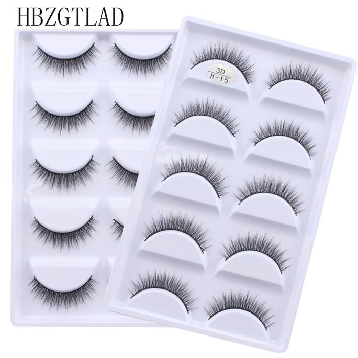 New Full 5 Pairs one box 3D Mink Hair False Eyelashes Natural Thick Long Eye Lashes Wispy Makeup Beauty Extension Tools H13 - bankshayes40