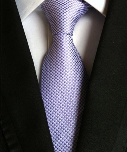 Fashion Neckties Classic Men's Stripe Yellow Navy Blue Wedding Ties Jacquard Woven 100% Silk Men Solid Tie Polka Dots Neck Ties - bankshayes40