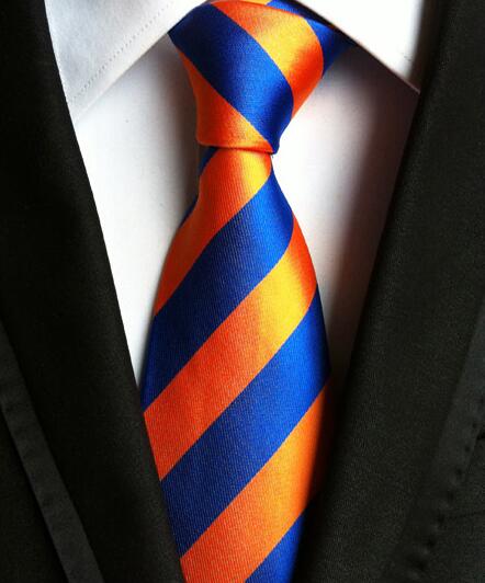 Fashion Neckties Classic Men's Stripe Yellow Navy Blue Wedding Ties Jacquard Woven 100% Silk Men Solid Tie Polka Dots Neck Ties - bankshayes40