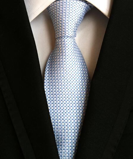 Fashion Neckties Classic Men's Stripe Yellow Navy Blue Wedding Ties Jacquard Woven 100% Silk Men Solid Tie Polka Dots Neck Ties - bankshayes40