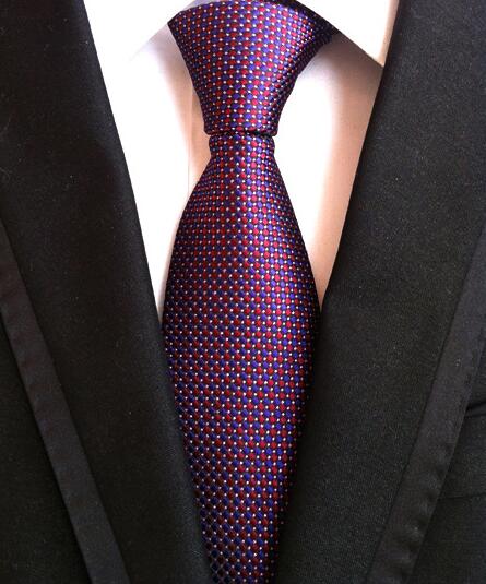 Fashion Neckties Classic Men's Stripe Yellow Navy Blue Wedding Ties Jacquard Woven 100% Silk Men Solid Tie Polka Dots Neck Ties - bankshayes40