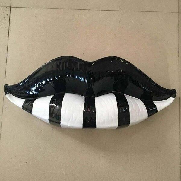 Big Lip Sculpture Decoration Modern Red Lips Pendant Bar Club Theme Wall Decoration - bankshayes40