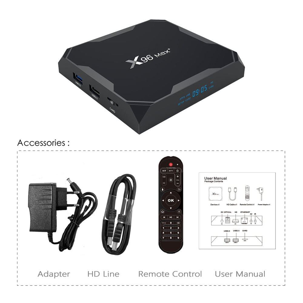 X96 MAX Plus 4GB 64GB 32GB Smart TV Box Android 9.0 Amlogic S905X3 Quad Core Wifi 4K Youtube X96Max Plus Set top box 2GB 16GB - bankshayes40