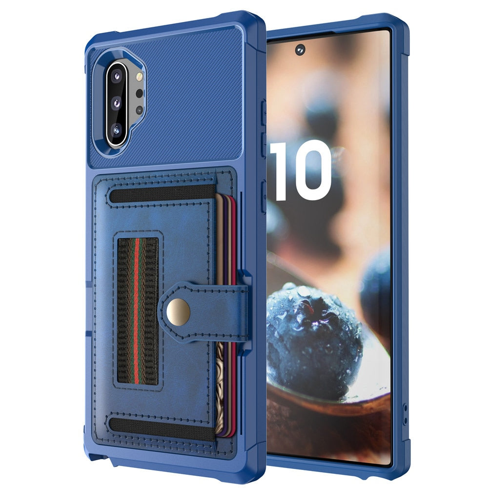 for Samsung Galaxy Note 20 S21 Ultra 10 9 S20 S21 S10 S9 Plus S10e S10+ Case Leather Multi Card Holder Wallet Retro Luxury Cover - bankshayes40