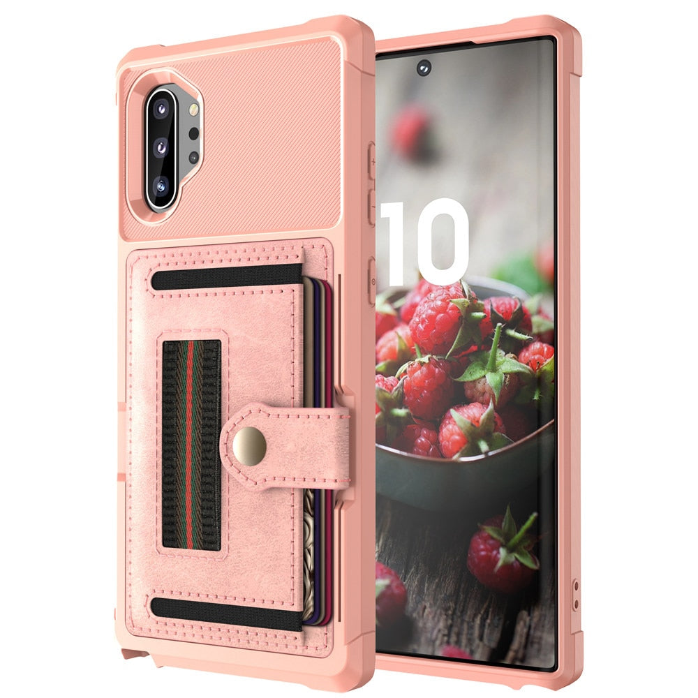 for Samsung Galaxy Note 20 S21 Ultra 10 9 S20 S21 S10 S9 Plus S10e S10+ Case Leather Multi Card Holder Wallet Retro Luxury Cover - bankshayes40