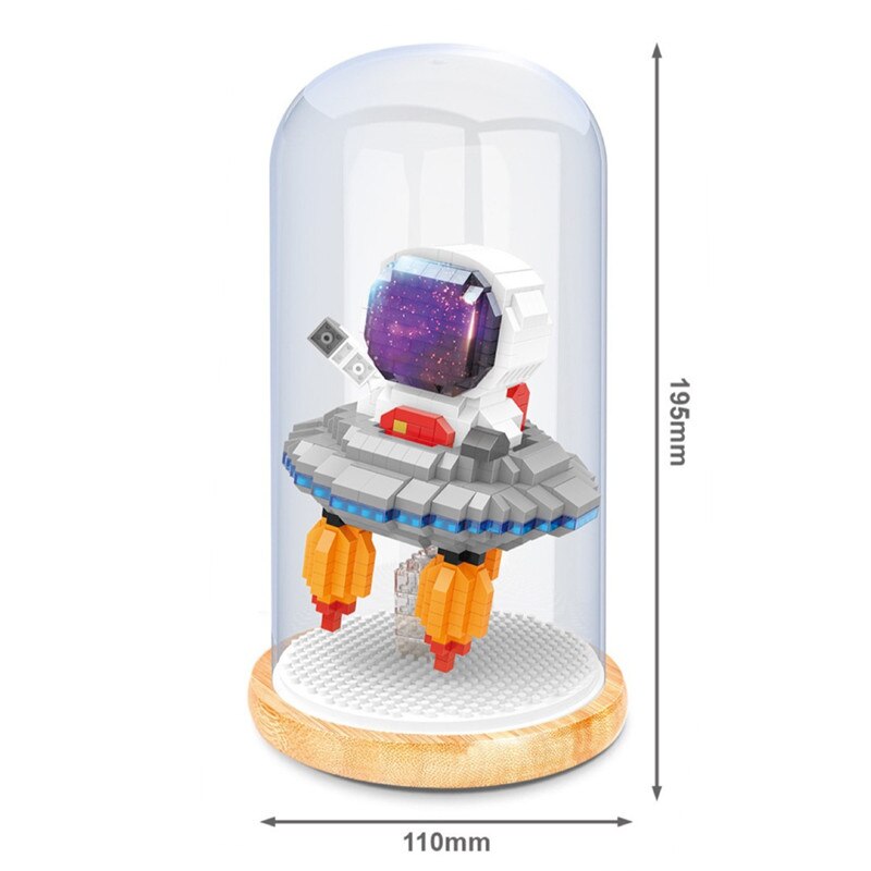 Mini Micro Rocket Building Blocks Space Moon Satellite Astronaut Diamond Bricks Constructor Toys for Children Gifts LED Light - bankshayes40