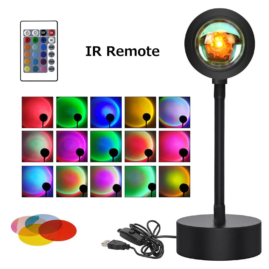 Smart Bluetooth Sunset Projection Lamp Sunset Projector Night Light APP Remote Led Lights for Room Decoration Photography Gifts - bankshayes40