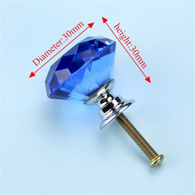 NAIERDI Crystal Glass Knobs Diamond Shape Design Cupboard Drawer Pull Kitchen Cabinet Door Wardrobe Handles Hardware - bankshayes40