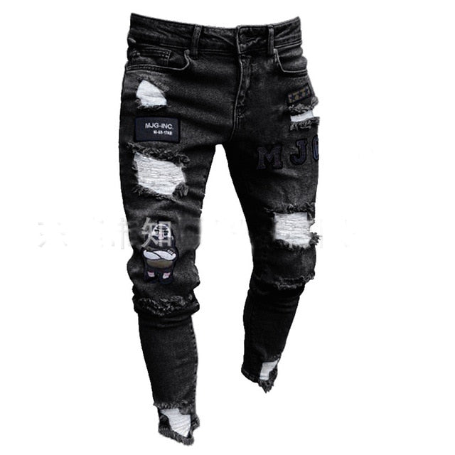 Slim Fit Denim Scratched High Quality Jean - bankshayes40