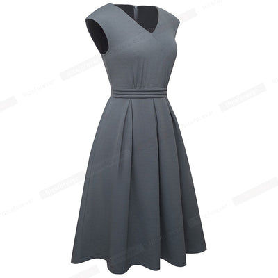 Sleeveless with Pocket A-Line Women Dress - bankshayes40