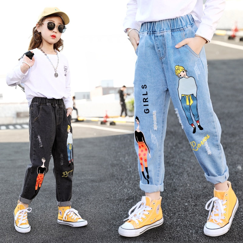 Cartoon Jeans for Girls | Denim Jeans | Bankshayes40