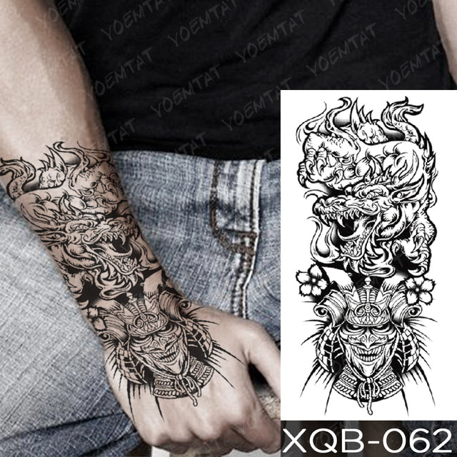 Waterproof Temporary Tattoo Sticker Forest Lion Tiger Bear Flash Tattoos Women Leopard Wolf Crown Body Art Arm Fake Tatoo Men - bankshayes40