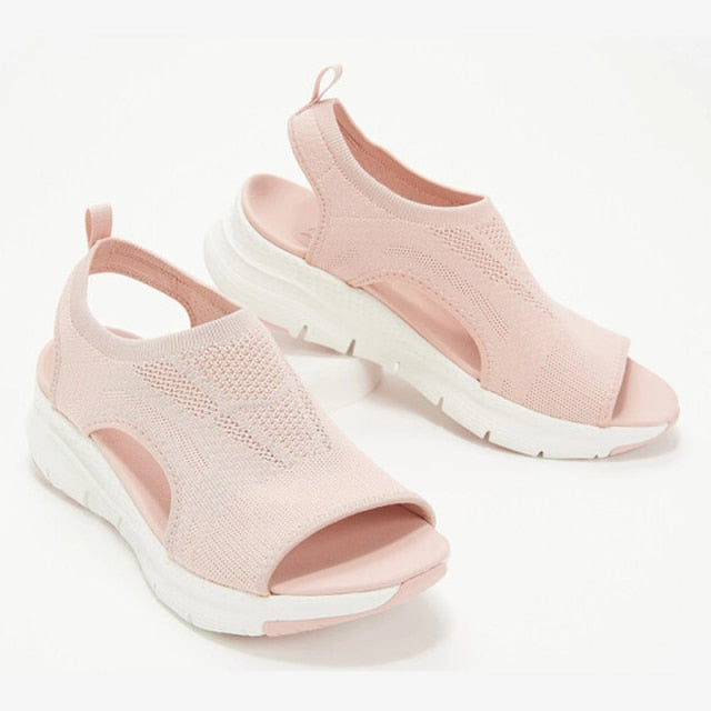 Women Summer Mesh Casual Sandals Ladies Wedges Outdoor Shallow Platform Shoes Female Slip-On Light Comfort Shoes Plus Size - bankshayes40