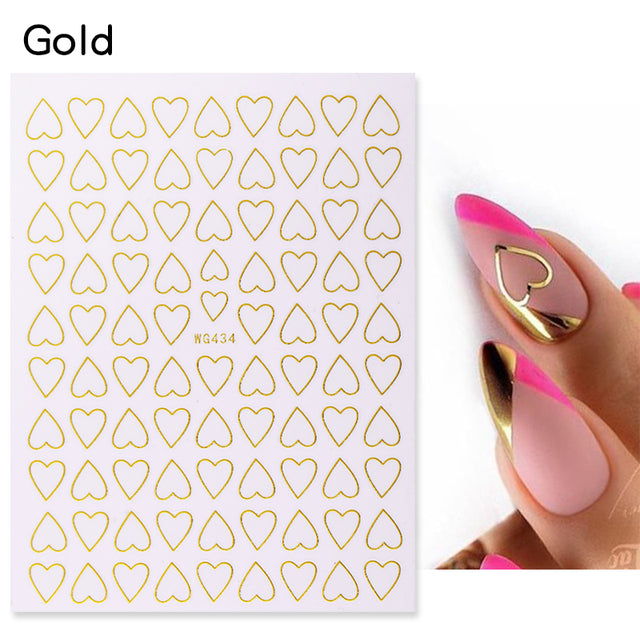 Nail Stickers Black Heart Love - bankshayes40