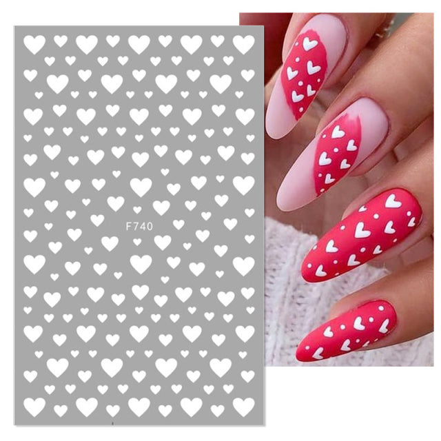 Nail Stickers Black Heart Love - bankshayes40