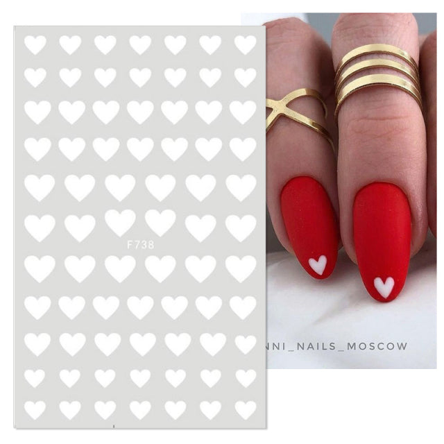 Nail Stickers Black Heart Love - bankshayes40