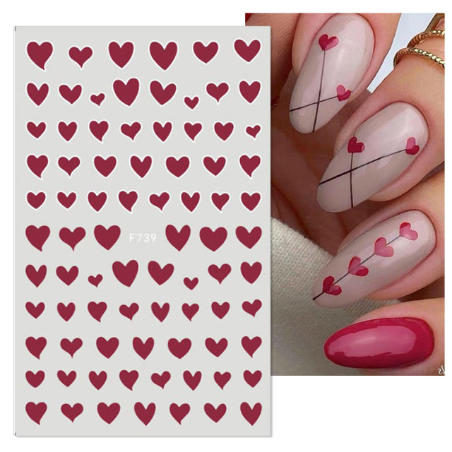 Nail Stickers Black Heart Love - bankshayes40