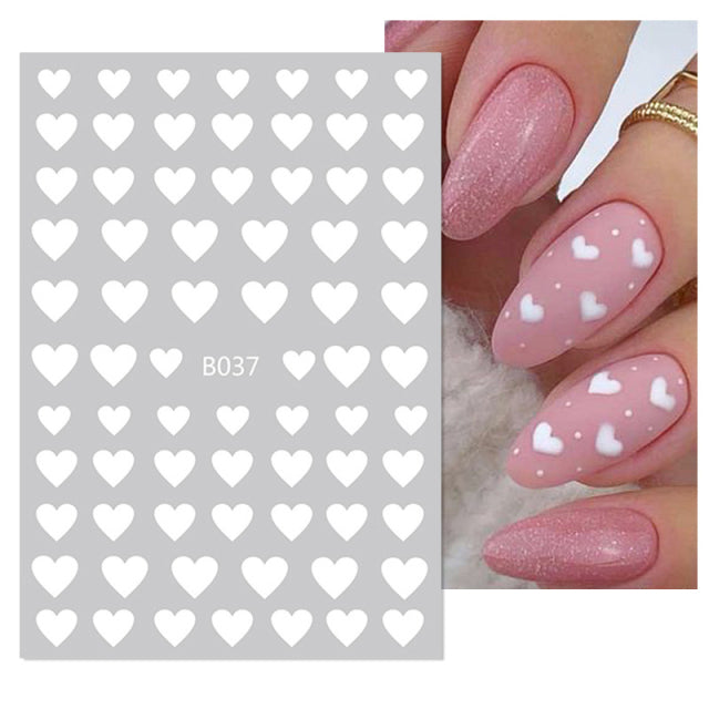 Nail Stickers Black Heart Love - bankshayes40