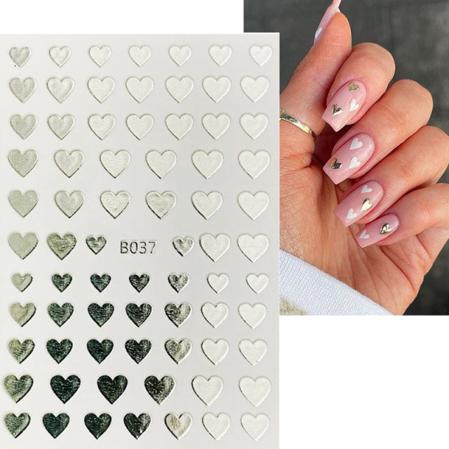 Nail Stickers Black Heart Love - bankshayes40