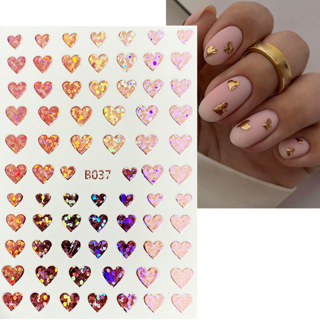 Nail Stickers Black Heart Love - bankshayes40