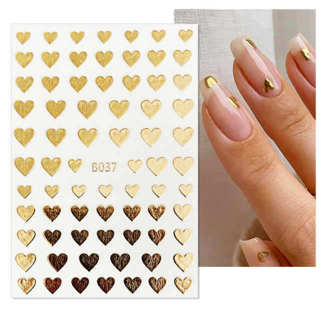 Nail Stickers Black Heart Love - bankshayes40