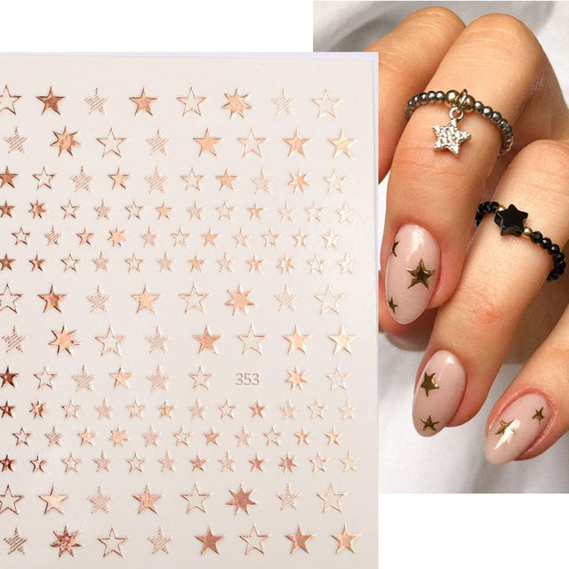 Nail Stickers Black Heart Love - bankshayes40