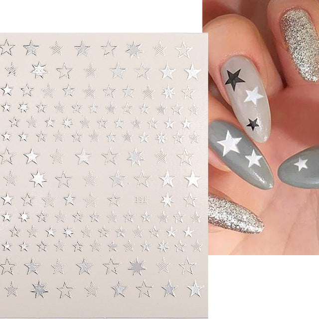 Nail Stickers Black Heart Love - bankshayes40