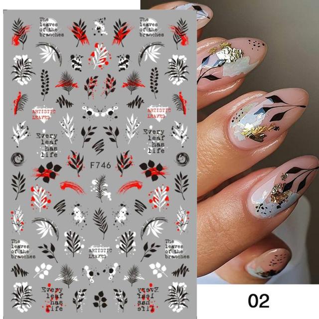 Nail Stickers Black Heart Love - bankshayes40