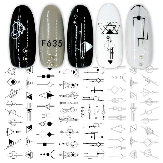 Nail Stickers Black Heart Love - bankshayes40