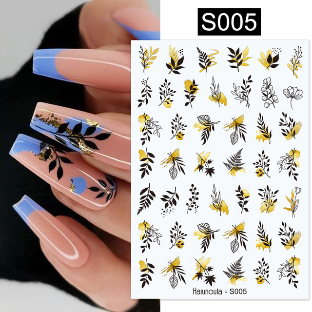 Nail Stickers Black Heart Love - bankshayes40