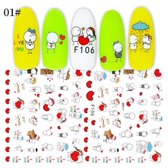 Nail Stickers Black Heart Love - bankshayes40