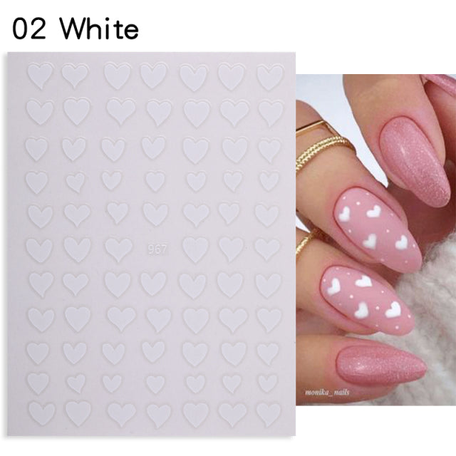 Nail Stickers Black Heart Love - bankshayes40