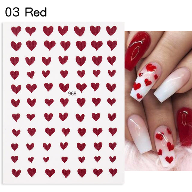 Nail Stickers Black Heart Love - bankshayes40