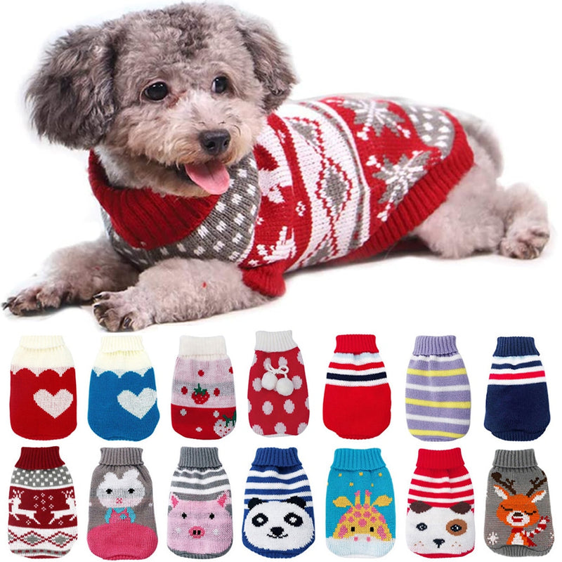 Warm Dog Clothes for Small Medium Dogs Knitted Cat Sweater Pet Clothin