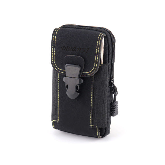 Universal Canvas Waterproof Mobile Phone Bag For Samsung/iPhone/Huawei/HTC/LG/Xiaomi Wallet Case Belt Pouch Coin Purse Cover - bankshayes40