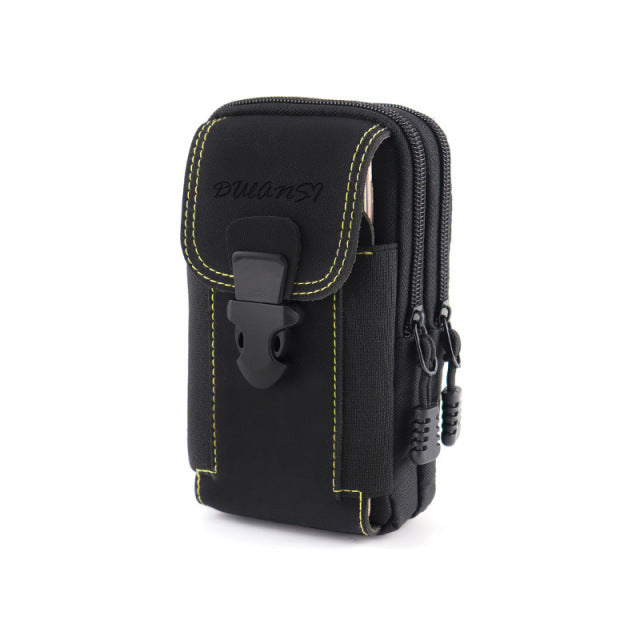 Universal Canvas Waterproof Mobile Phone Bag For Samsung/iPhone/Huawei/HTC/LG/Xiaomi Wallet Case Belt Pouch Coin Purse Cover - bankshayes40