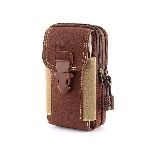 Universal Canvas Waterproof Mobile Phone Bag For Samsung/iPhone/Huawei/HTC/LG/Xiaomi Wallet Case Belt Pouch Coin Purse Cover - bankshayes40