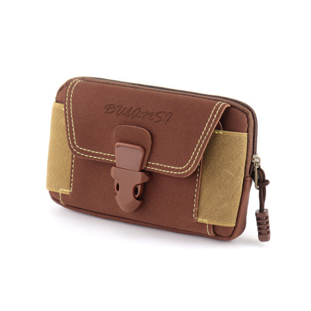 Universal Canvas Waterproof Mobile Phone Bag For Samsung/iPhone/Huawei/HTC/LG/Xiaomi Wallet Case Belt Pouch Coin Purse Cover - bankshayes40