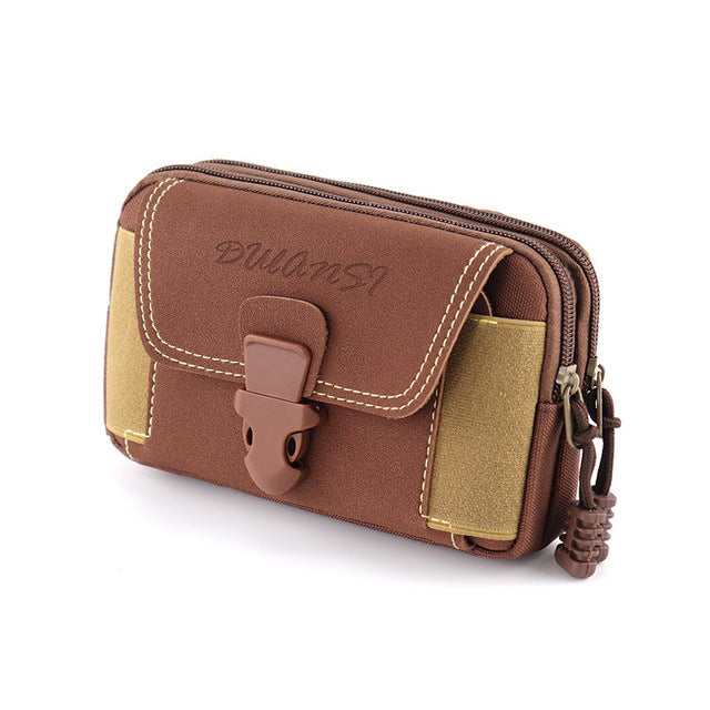 Universal Canvas Waterproof Mobile Phone Bag For Samsung/iPhone/Huawei/HTC/LG/Xiaomi Wallet Case Belt Pouch Coin Purse Cover - bankshayes40