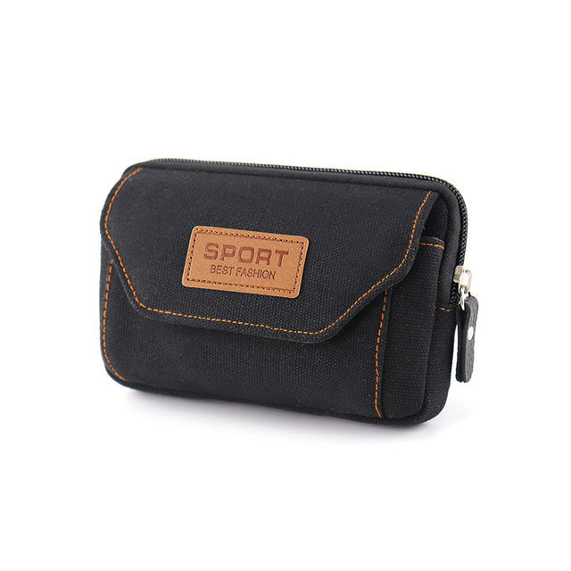 Universal Canvas Waterproof Mobile Phone Bag For Samsung/iPhone/Huawei/HTC/LG/Xiaomi Wallet Case Belt Pouch Coin Purse Cover - bankshayes40