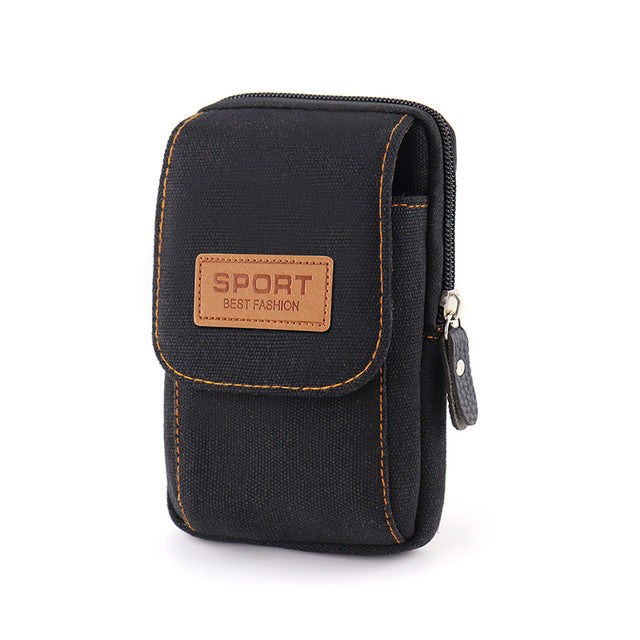 Universal Canvas Waterproof Mobile Phone Bag For Samsung/iPhone/Huawei/HTC/LG/Xiaomi Wallet Case Belt Pouch Coin Purse Cover - bankshayes40