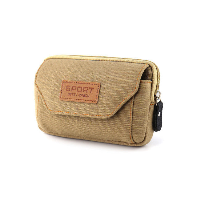 Universal Canvas Waterproof Mobile Phone Bag For Samsung/iPhone/Huawei/HTC/LG/Xiaomi Wallet Case Belt Pouch Coin Purse Cover - bankshayes40