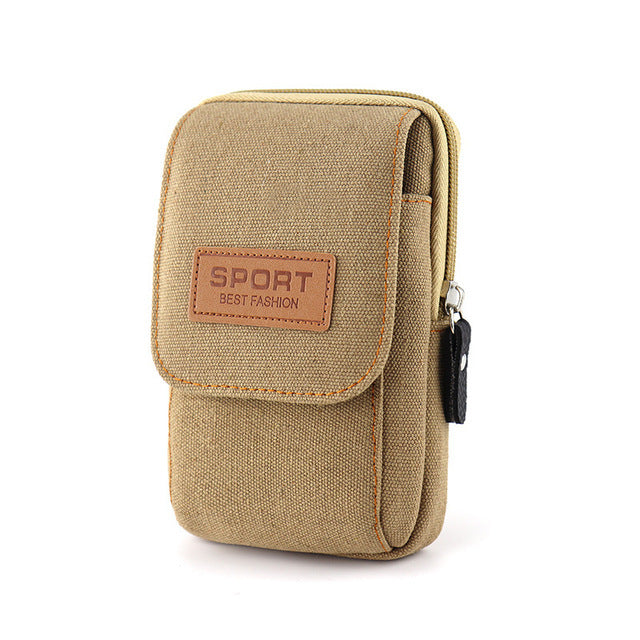 Universal Canvas Waterproof Mobile Phone Bag For Samsung/iPhone/Huawei/HTC/LG/Xiaomi Wallet Case Belt Pouch Coin Purse Cover - bankshayes40