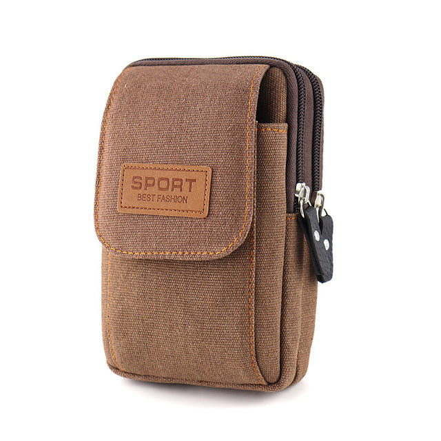 Universal Canvas Waterproof Mobile Phone Bag For Samsung/iPhone/Huawei/HTC/LG/Xiaomi Wallet Case Belt Pouch Coin Purse Cover - bankshayes40