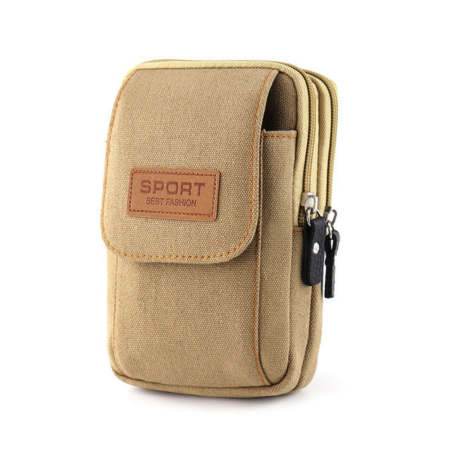 Universal Canvas Waterproof Mobile Phone Bag For Samsung/iPhone/Huawei/HTC/LG/Xiaomi Wallet Case Belt Pouch Coin Purse Cover - bankshayes40