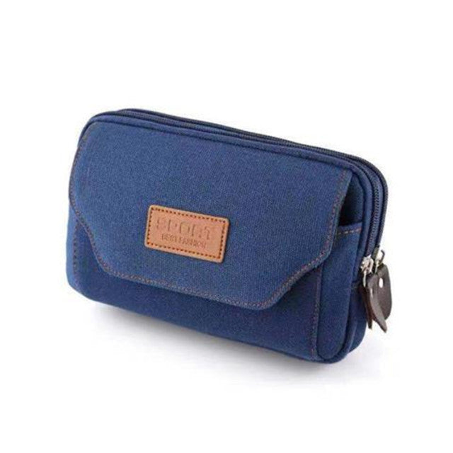 Universal Canvas Waterproof Mobile Phone Bag For Samsung/iPhone/Huawei/HTC/LG/Xiaomi Wallet Case Belt Pouch Coin Purse Cover - bankshayes40