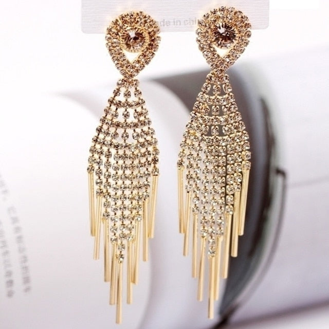 personality fashion design zircon earrings for women - bankshayes40