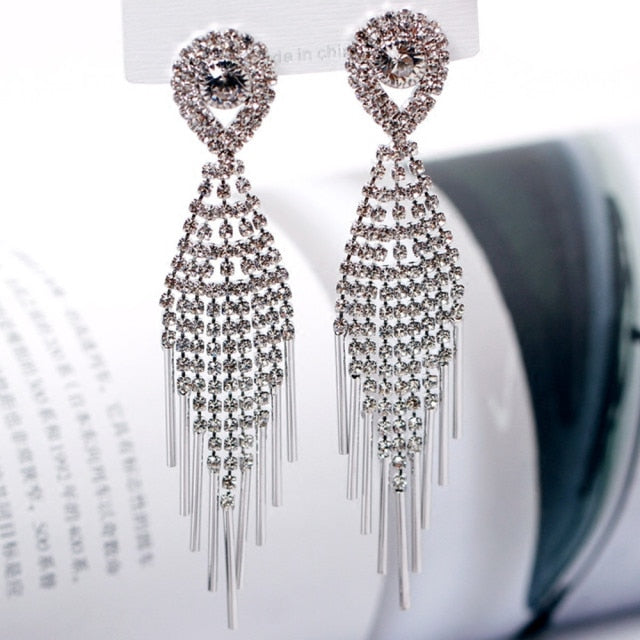 personality fashion design zircon earrings for women - bankshayes40